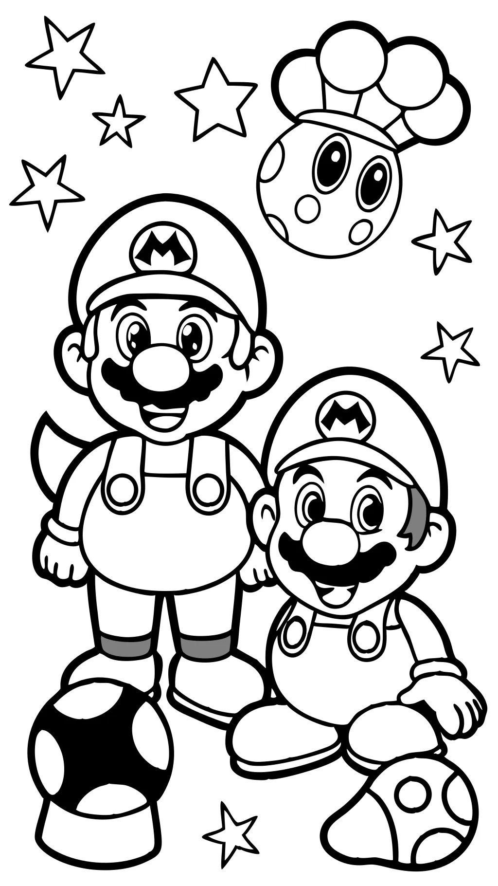 mario brothers coloring pages free